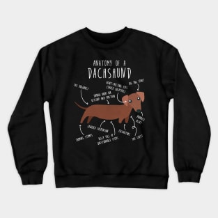 Red Dachshund Dog Anatomy Crewneck Sweatshirt